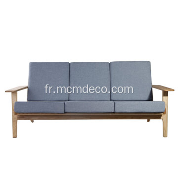 Hans Wegner - Fauteuil 3 places en tissu et en planches